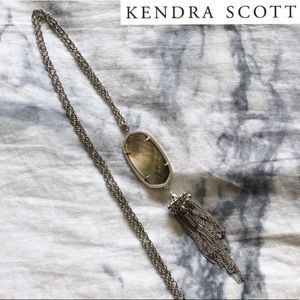 Kendra Scott Rayne Silver Necklace Black Pearl